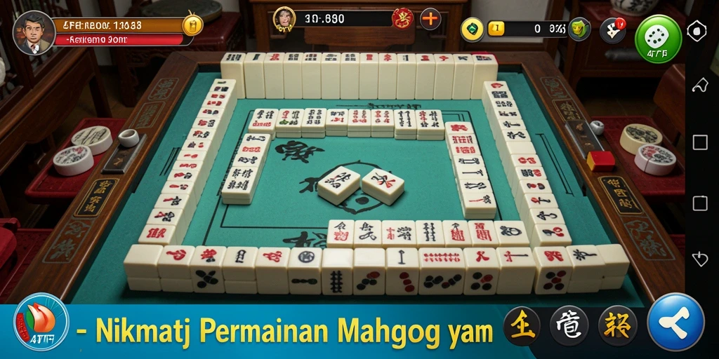 Tampilan gameplay menarik dari 47F dalam permainan Mahjong.