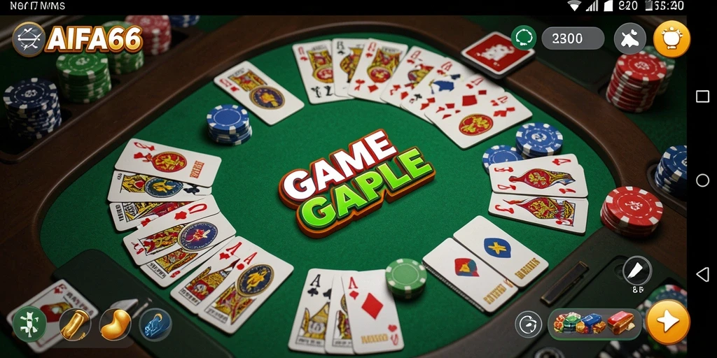 Tampilan gameplay menarik dari AIFA66 dengan fitur Gaple.