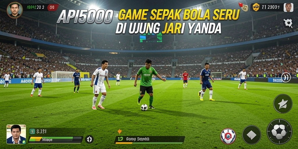 Tampilan layar utama API5000 menampilkan aksi nyata sepak bola.