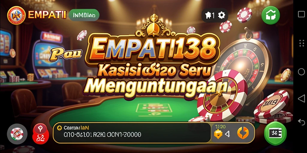 Screenshot utama EMPATI138 menampilkan gameplay kasino yang seru.