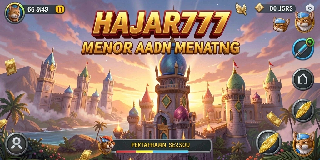 Tangkapan layar utama menampilkan strategi menara dalam aksi di HAJAR777.