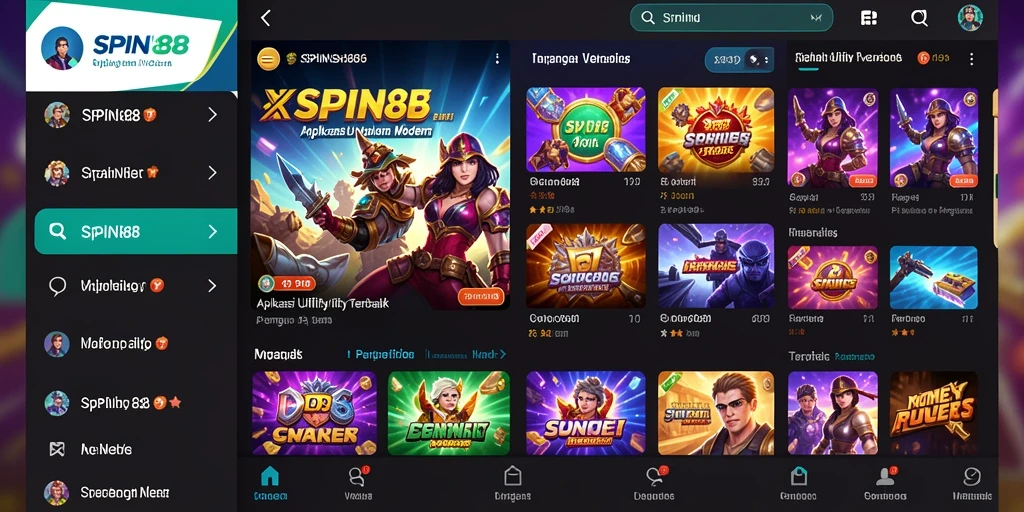 Tangkapan layar utama SPIN88 menampilkan antarmuka aplikasi Utility yang intuitif.